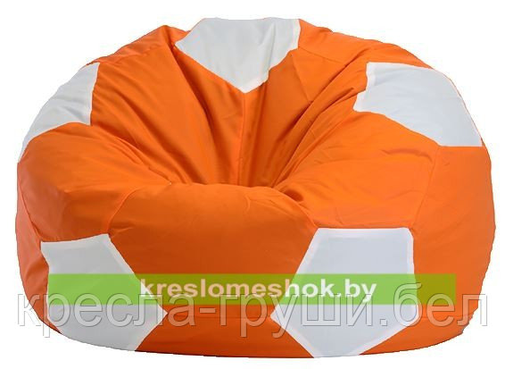 Кресло мешок Мяч оранжево-белый