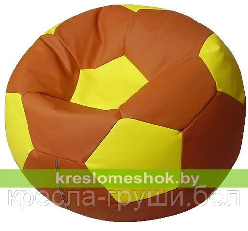 Кресло мешок Мяч Стандарт коричнево-желтое, фото 2