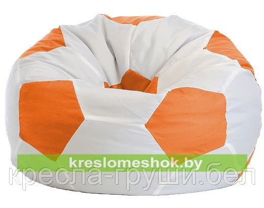 Кресло мешок Мяч Стандарт бело-оранжевое, фото 2
