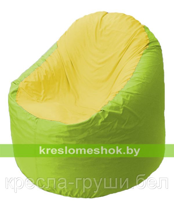 Кресло мешок Bravo салатовое, сидушка желтая