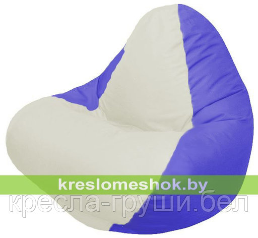 Кресло мешок RELAX синее, сидушка белая, фото 2