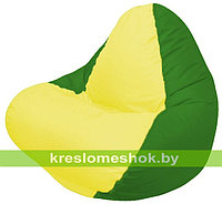 Кресло мешок RELAX зелёное, сидушка жёлтая