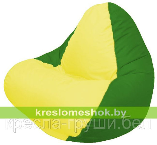 Кресло мешок RELAX зелёное, сидушка жёлтая, фото 2