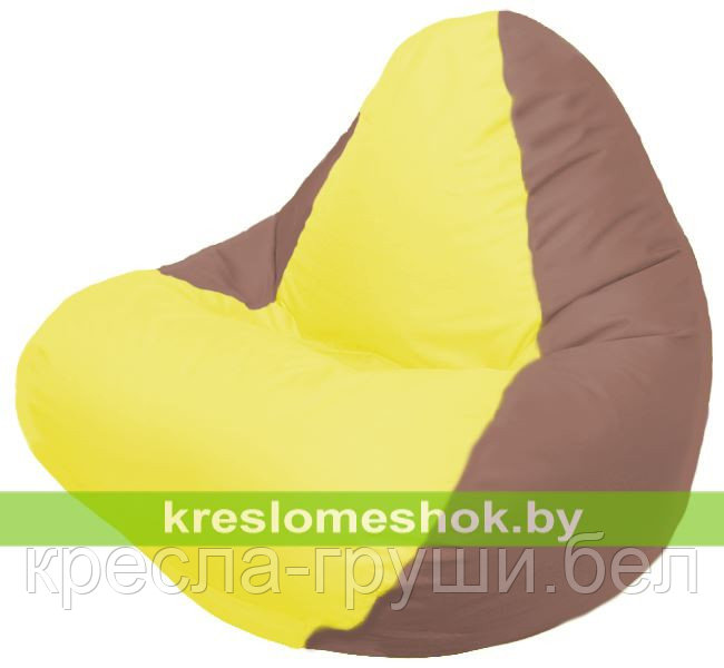 Кресло мешок RELAX коричневое, сидушка жёлтая