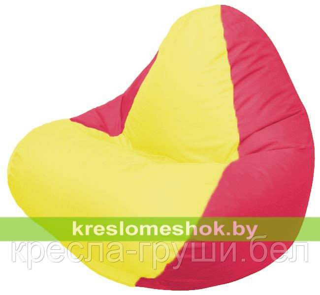 Кресло мешок RELAX красное, сидушка жёлтая