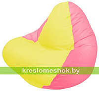 Кресло мешок RELAX розовое, сидушка жёлтая