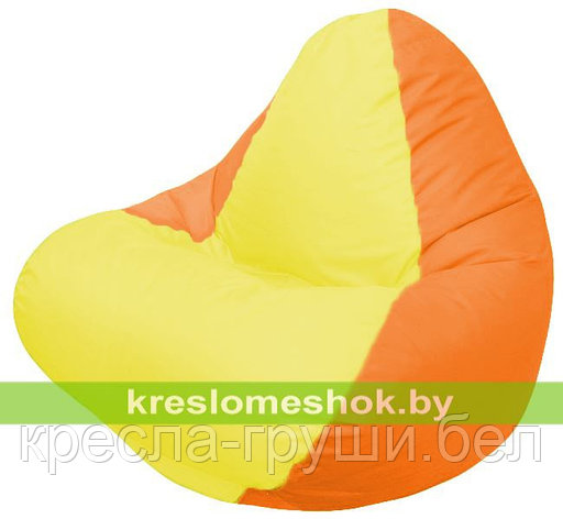 Кресло мешок RELAX оранжевое, сидушка жёлтая, фото 2