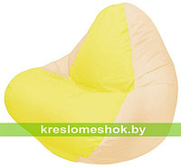 Кресло мешок RELAX светло-бежевое, сидушка жёлтая