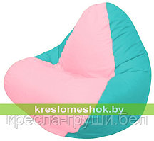 Кресло мешок RELAX бирюзовое, сидушка розовая