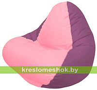 Кресло мешок RELAX бордовое, сидушка розовая