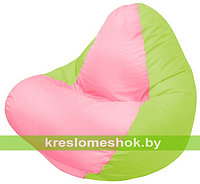 Кресло мешок RELAX салатовое, сидушка розовая