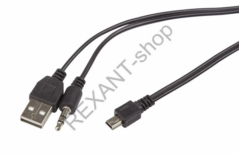 USB-AUX кабель на miniUSB для портативных колонок 0,5м REXANT - фото 1 - id-p45603834