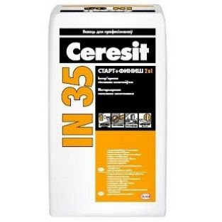 Шпатлевка интерьерная Ceresit IN 35 старт+финиш 15 кг., фото 2