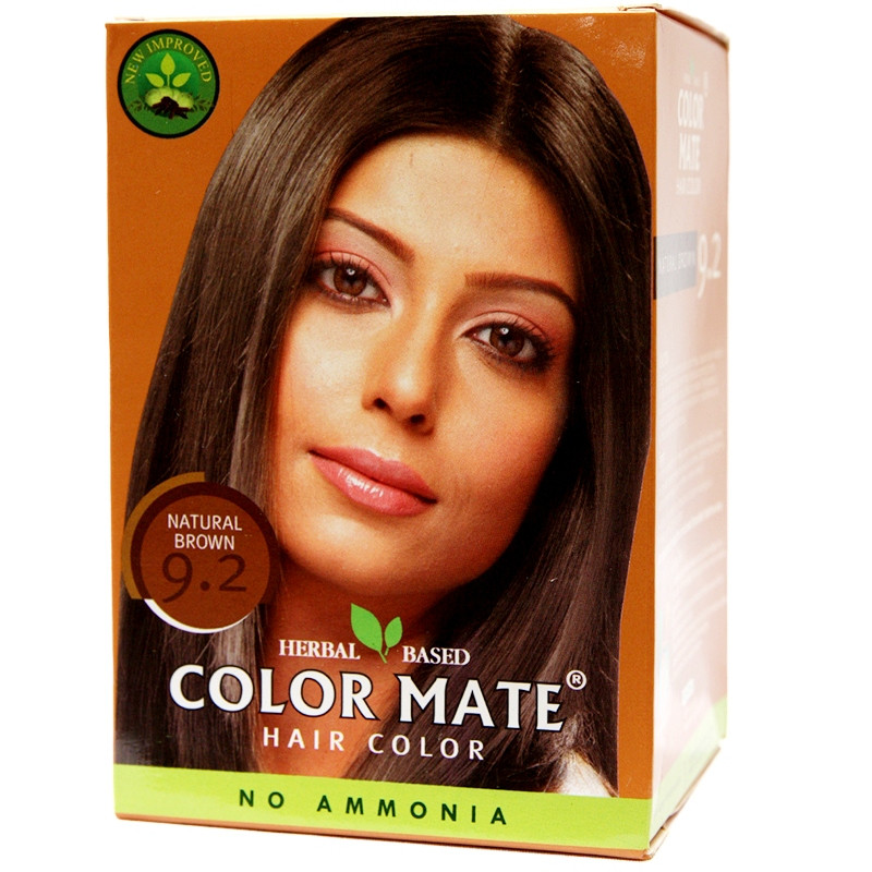 Краска для волос Color Mate Natural Brown 9.2 Коричневый, 5 саше по 15 г - на основе индийской хны