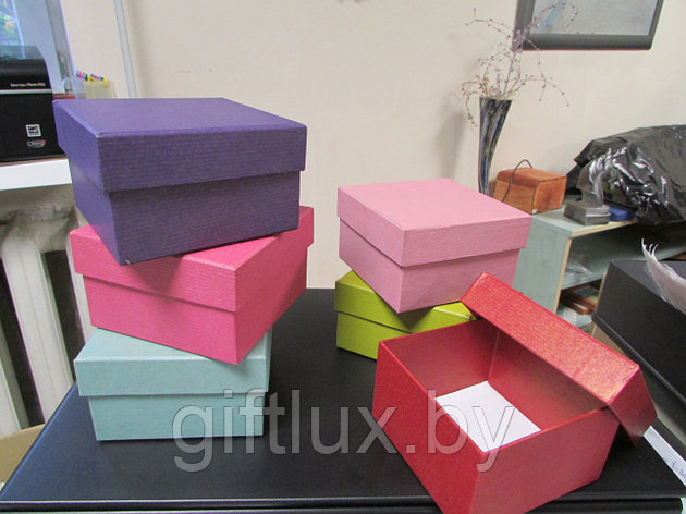 Коробка подарочная Однотон (MIX) 10*10*6 см, фото 2