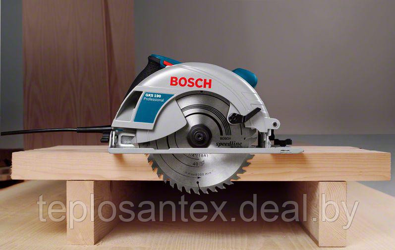 Циркулярная пила BOSCH GKS 190 (1400 Вт, диск 190 мм, пропил до 70 мм) в Гомеле - фото 5 - id-p45760270