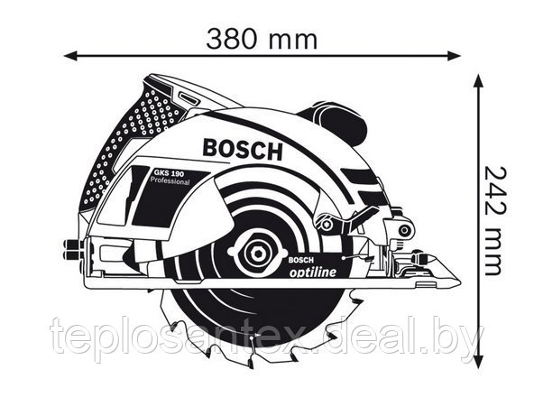 Циркулярная пила BOSCH GKS 190 (1400 Вт, диск 190 мм, пропил до 70 мм) в Гомеле - фото 3 - id-p45760270