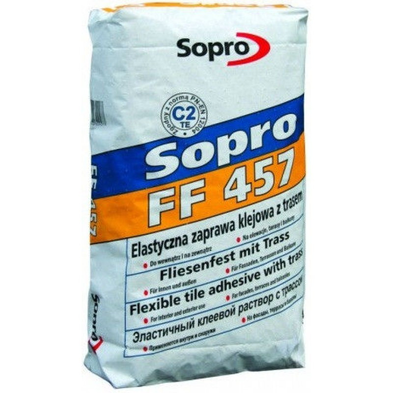 Sopro FF 457 - Клей с трассом для фасадов, клинкерной плитки, 25кг