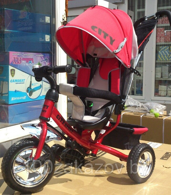 Велосипед детский трехколесный с ручкой Trike CITY. , колеса ПВХ