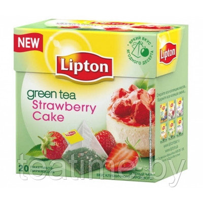 Чай Lipton Strawberry cake 20пир зеленый - фото 1 - id-p45903878