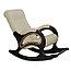 Кресло-качалка с подножкой модель 44 каркас Венге экокожа Дунди-112, фото 4