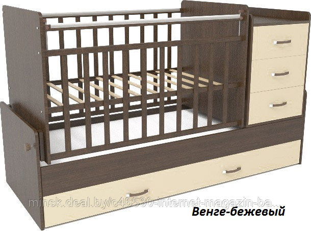 Детская кроватка-трансформер СКВ-Компани. (Орех). Бесплатная доставка. - фото 5 - id-p46053140