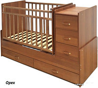 Детская кроватка-трансформер СКВ-Компани. (Орех). Бесплатная доставка. 