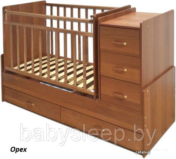 Детская кроватка-трансформер СКВ-Компани. (Орех). Бесплатная доставка. , фото 1