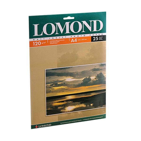 Фотобумага Lomond матовая односторонняя A4, 120 г/м, 25 л. (0102030) - фото 1 - id-p36414146