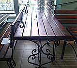   Стол деревянный садовый с кованными ножками Ретро-1. Мебель садовая., фото 2