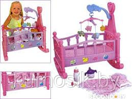 Кроватка для кукол с музыкальной каруселькой 661-03 - фото 1 - id-p46545832