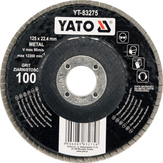Круг лепестковый торцевой YATO 125мм-Р40