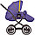Коляска детская универсальная (3 в 1) NOORDI  SUN CLASSIC (короб+прогулка,кожаная ручка+автокресло) Фиолетовый, фото 5