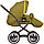 Коляска детская универсальная (3 в 1) NOORDI  SUN CLASSIC (короб+прогулка,кожаная ручка+автокресло) Оливковый, фото 3