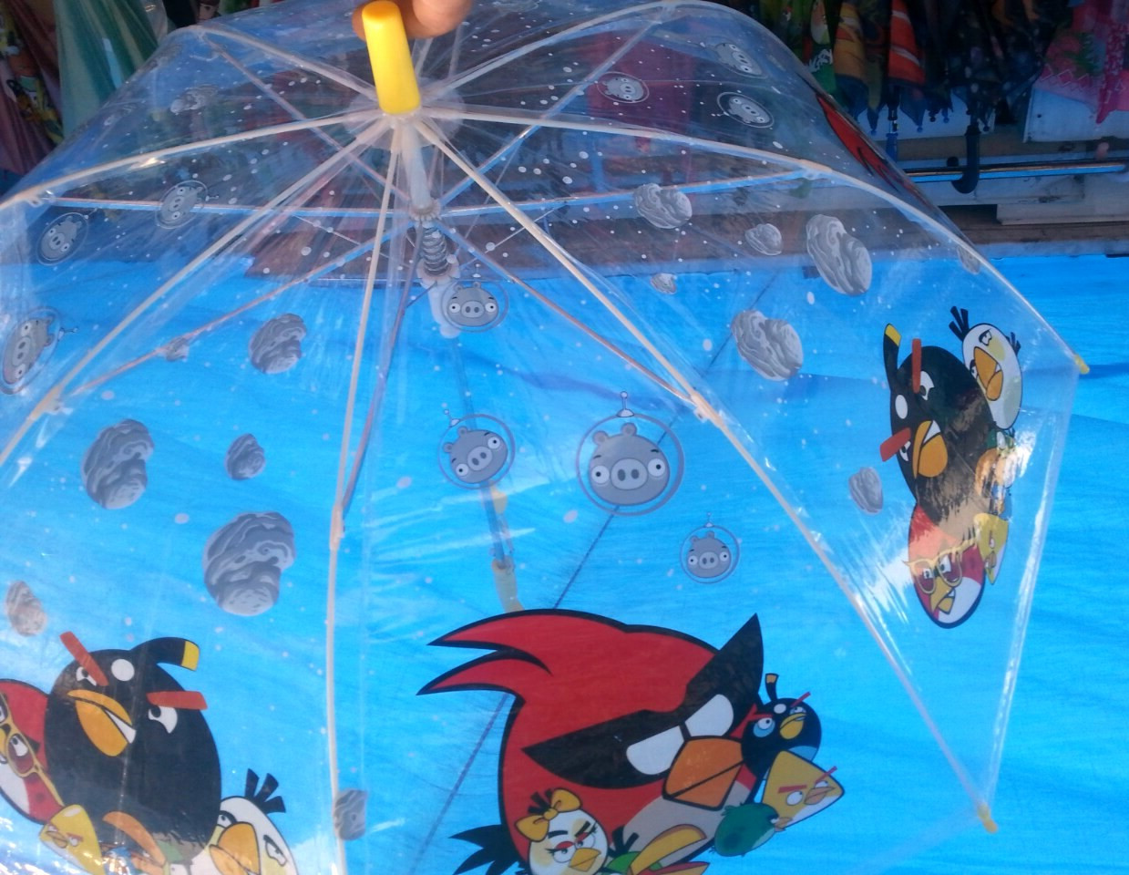 Зонт трость прозрачный детский angry birds энгри бердс