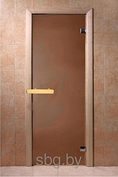 Стеклянная дверь для бани и сауны Doorwood 700x1900 Теплая ночь (бронзовое матовое)