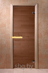 Стеклянная дверь для бани и сауны DOORWOOD 700x1900 Теплый день (бронза)