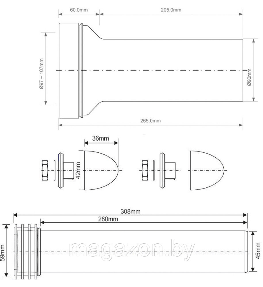 Комплект подключения инсталляции 265/304 мм, McAlpine FPKIT2 - фото 2 - id-p47058197