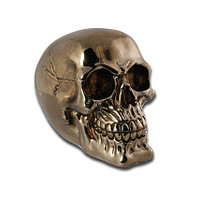 Копилка череп бронзовый глянцевый с ключом