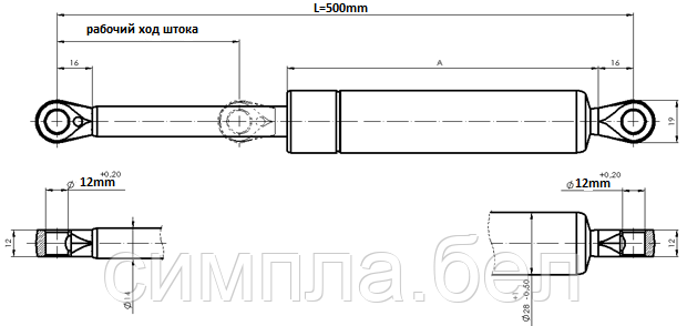 Газлифт SUSPA 1000N - фото 3 - id-p47290104