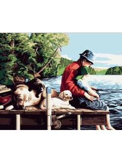 Картина по номерам С отцом на рыбалке (PC4050029) 40х50 см, фото 2