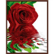 Картина по номерам Красная роза (PP4050039) на цветном холсте 40х50 см