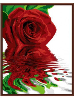 Картина по номерам Красная роза (PP4050039) на цветном холсте 40х50 см, фото 2