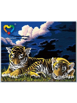 Картина по номерам Тигрята перед сном (HB4050026) 40х50 см, фото 2