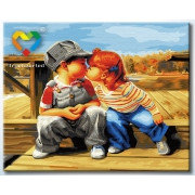 Картина по номерам Детский поцелуй (HB4050230) 40х50 см, фото 2
