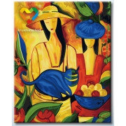 Картина по номерам Женщины и кот (HB4050171) 40х50 см, фото 2