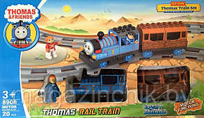 Паровозик Томас и его друзья, железная дорога 8908 конструктор 20 дет, аналог Лего дупло, со звуком, светом
