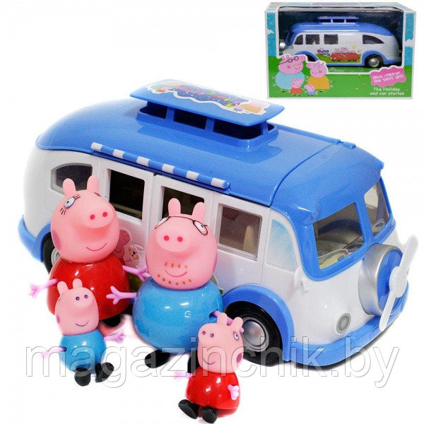 Игровой набор Автобус семьи Свинки Пеппы Peppa Pig, 4 фигурки купить в Минске - фото 1 - id-p47337178