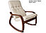 Кресло-качалка "Сайма", каркас шпон вишня, кожа Aurora 9 Marron (шоколад) , фото 3