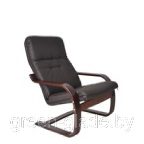 Кресло "Сайма", шпон каркаса - березовый, обивка-искусственная кожа Aurora 9 Marron (шоколад). - фото 1 - id-p47345635
